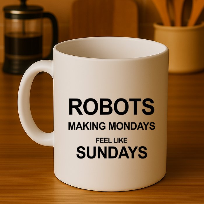 Robots Making Mondays Feel Like Sundays Coffee Mug
