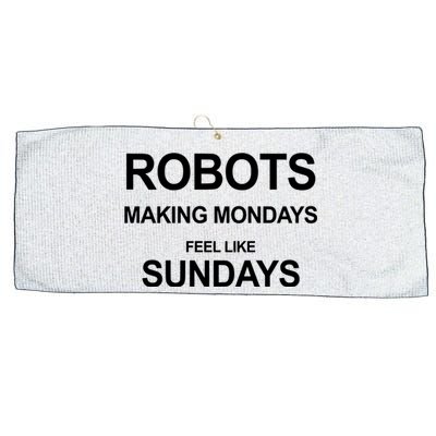 Robots Making Mondays Feel Like Sundays Large Microfiber Waffle Golf Towel