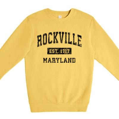 Rockville Maryland Md Vintage Established Sports Design Premium Crewneck Sweatshirt