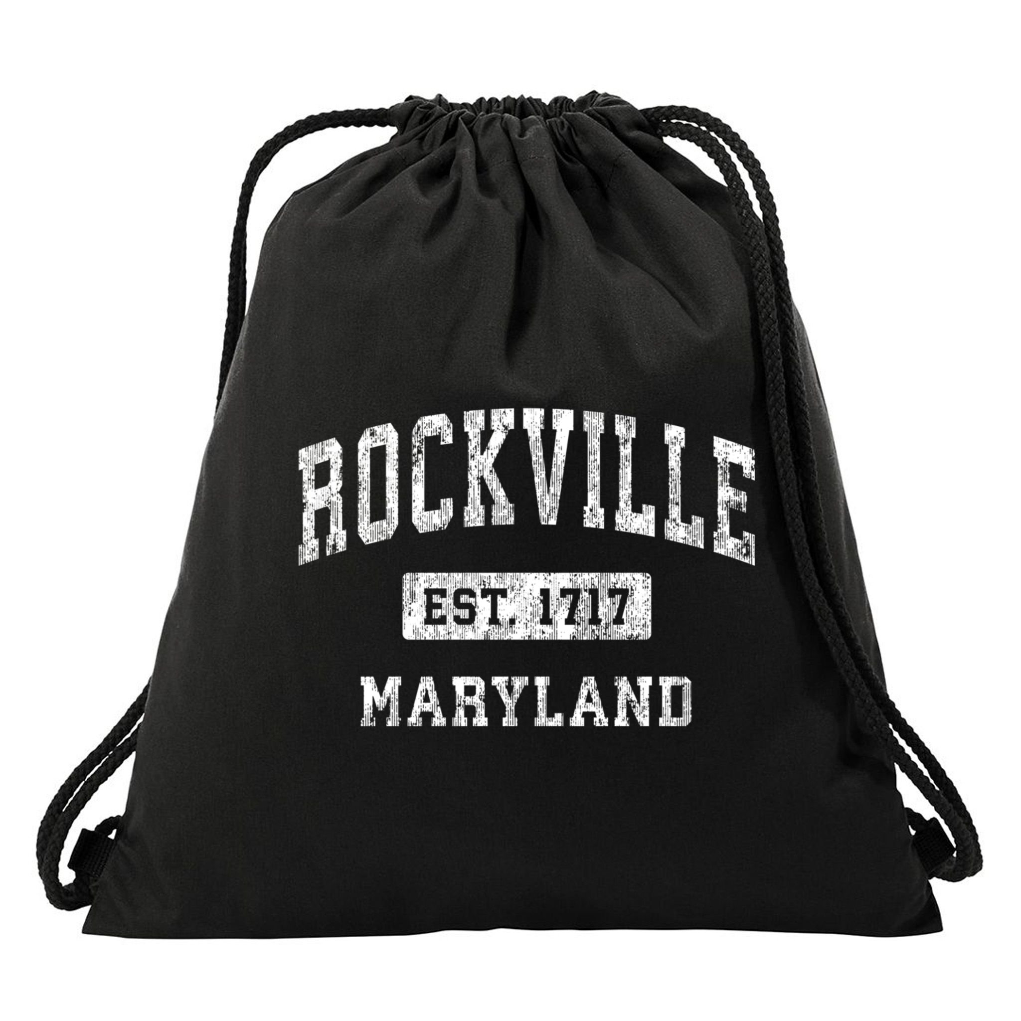Rockville Maryland Md Vintage Established Sports Design Drawstring Bag