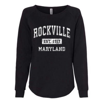 Rockville Maryland Md Vintage Established Sports Design Womens California Wash Sweatshirt