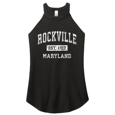 Rockville Maryland Md Vintage Established Sports Design Women's Perfect Tri Rocker Tank