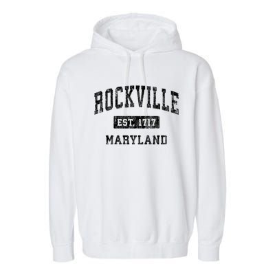 Rockville Maryland Md Vintage Established Sports Design Garment-Dyed Fleece Hoodie