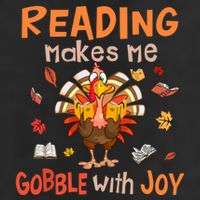 Reading Makes Me Gobble With Joy Funny Turkey Reading Book Gift 7 Panel Mesh Trucker Snapback Hat
