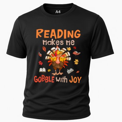 Reading Makes Me Gobble With Joy Funny Turkey Reading Book Gift Performance Shirt