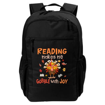 Reading Makes Me Gobble With Joy Funny Turkey Reading Book Gift Backpack