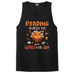 Reading Makes Me Gobble With Joy Funny Turkey Reading Book Gift PosiCharge Competitor Tank