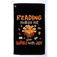 Reading Makes Me Gobble With Joy Funny Turkey Reading Book Gift Golf Towel