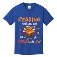 Reading Makes Me Gobble With Joy Funny Turkey Reading Book Gift Kids T-Shirt
