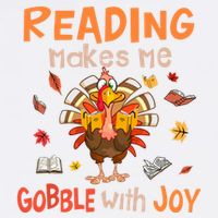 Reading Makes Me Gobble With Joy Funny Turkey Reading Book Gift Garment-Dyed Sweatshirt