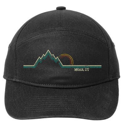 Retro Mountains Moab Utah Summer Hiking 7-Panel Snapback Hat