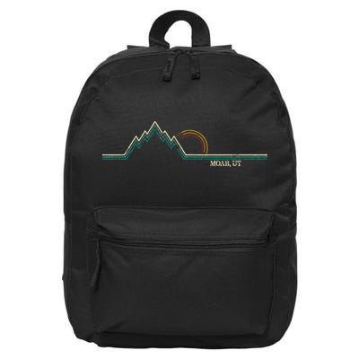 Retro Mountains Moab Utah Summer Hiking 16 in Basic Backpack
