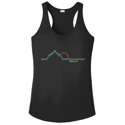 Retro Mountains Moab Utah Summer Hiking Ladies PosiCharge Competitor Racerback Tank