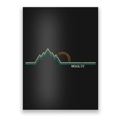 Retro Mountains Moab Utah Summer Hiking Poster