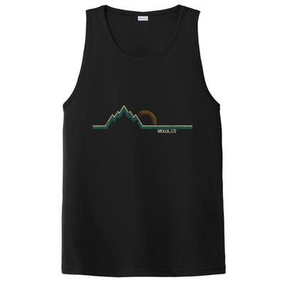 Retro Mountains Moab Utah Summer Hiking PosiCharge Competitor Tank