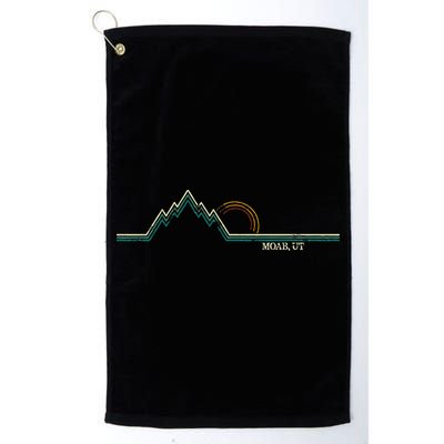Retro Mountains Moab Utah Summer Hiking Golf Towel