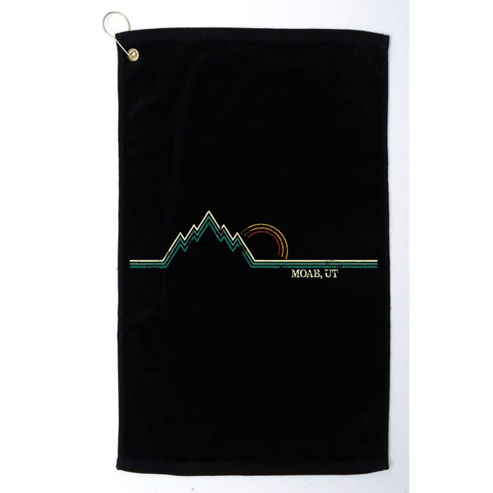 Retro Mountains Moab Utah Summer Hiking Golf Towel