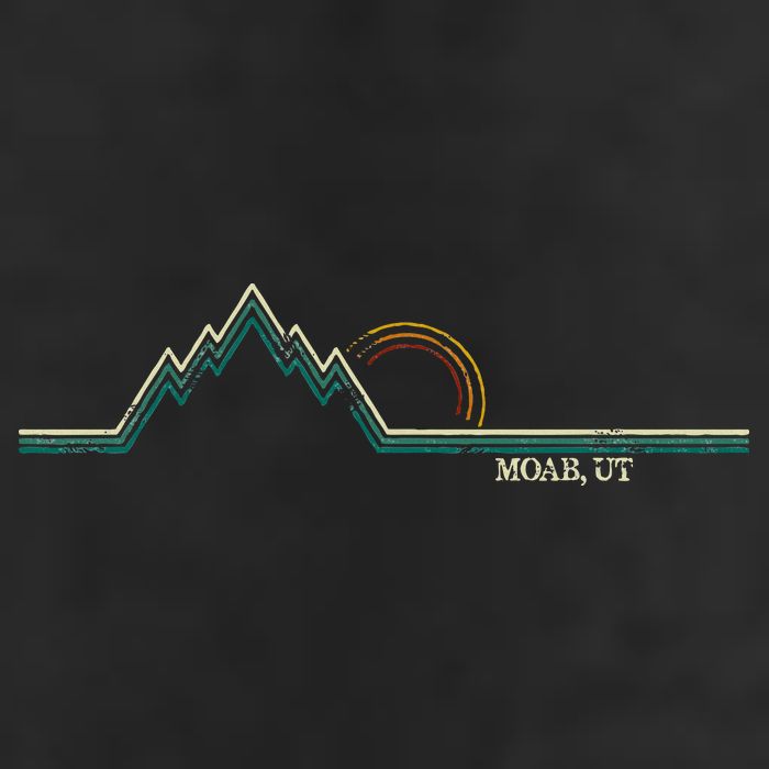 Retro Mountains Moab Utah Summer Hiking Golf Towel