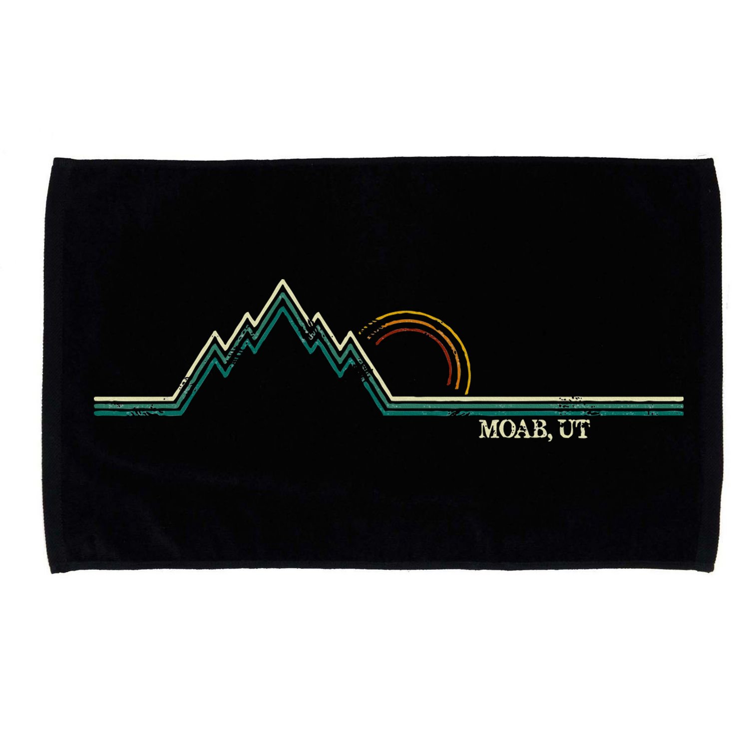 Retro Mountains Moab Utah Summer Hiking Microfiber Hand Towel