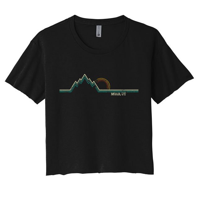Retro Mountains Moab Utah Summer Hiking Crop Top