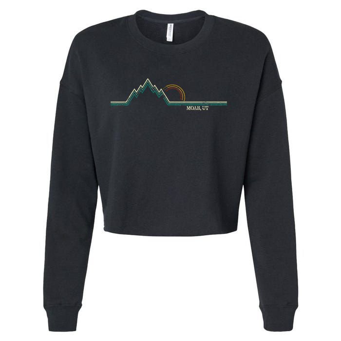 Retro Mountains Moab Utah Summer Hiking Cropped Pullover Crew