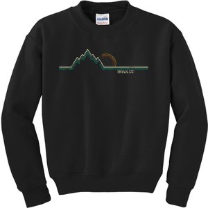 Retro Mountains Moab Utah Summer Hiking Kids Sweatshirt