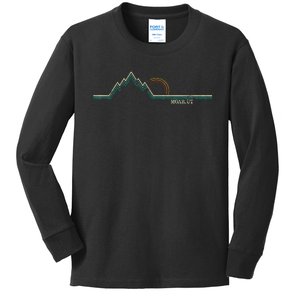 Retro Mountains Moab Utah Summer Hiking Kids Long Sleeve Shirt