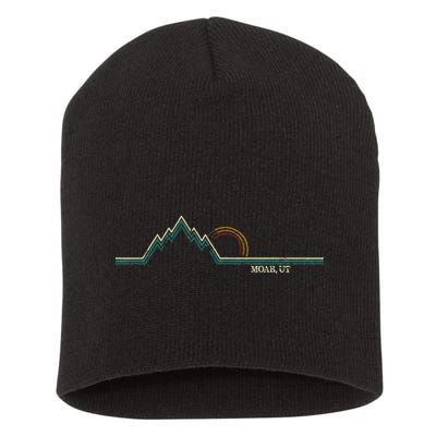 Retro Mountains Moab Utah Summer Hiking Short Acrylic Beanie