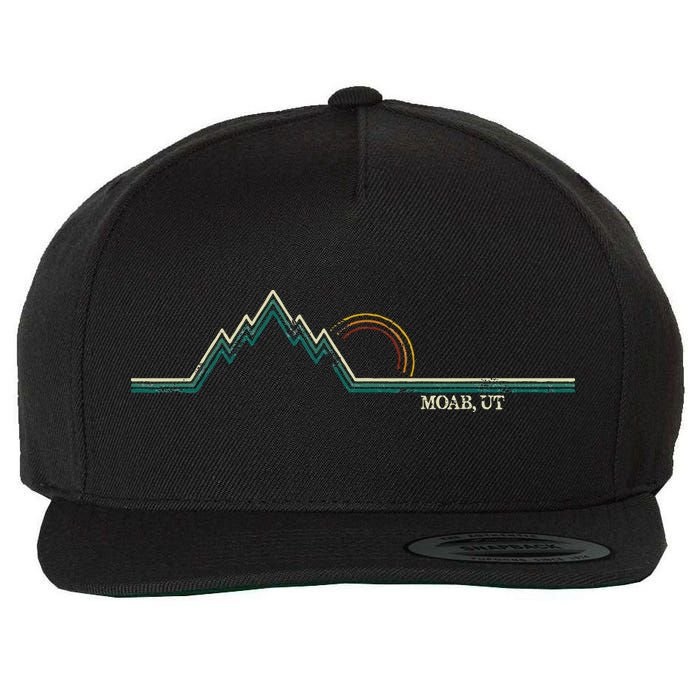 Retro Mountains Moab Utah Summer Hiking Wool Snapback Cap