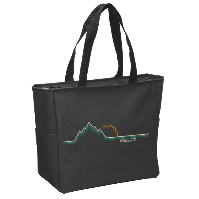 Retro Mountains Moab Utah Summer Hiking Zip Tote Bag