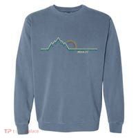 Retro Mountains Moab Utah Summer Hiking Garment-Dyed Sweatshirt