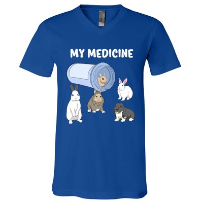 Rabbit My Medicine Bunny My Medicine Great Gift V-Neck T-Shirt