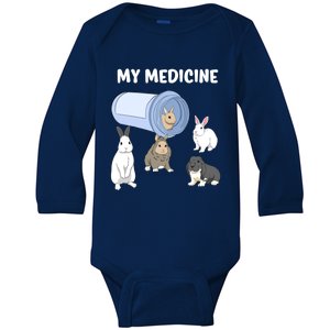 Rabbit My Medicine Bunny My Medicine Great Gift Baby Long Sleeve Bodysuit