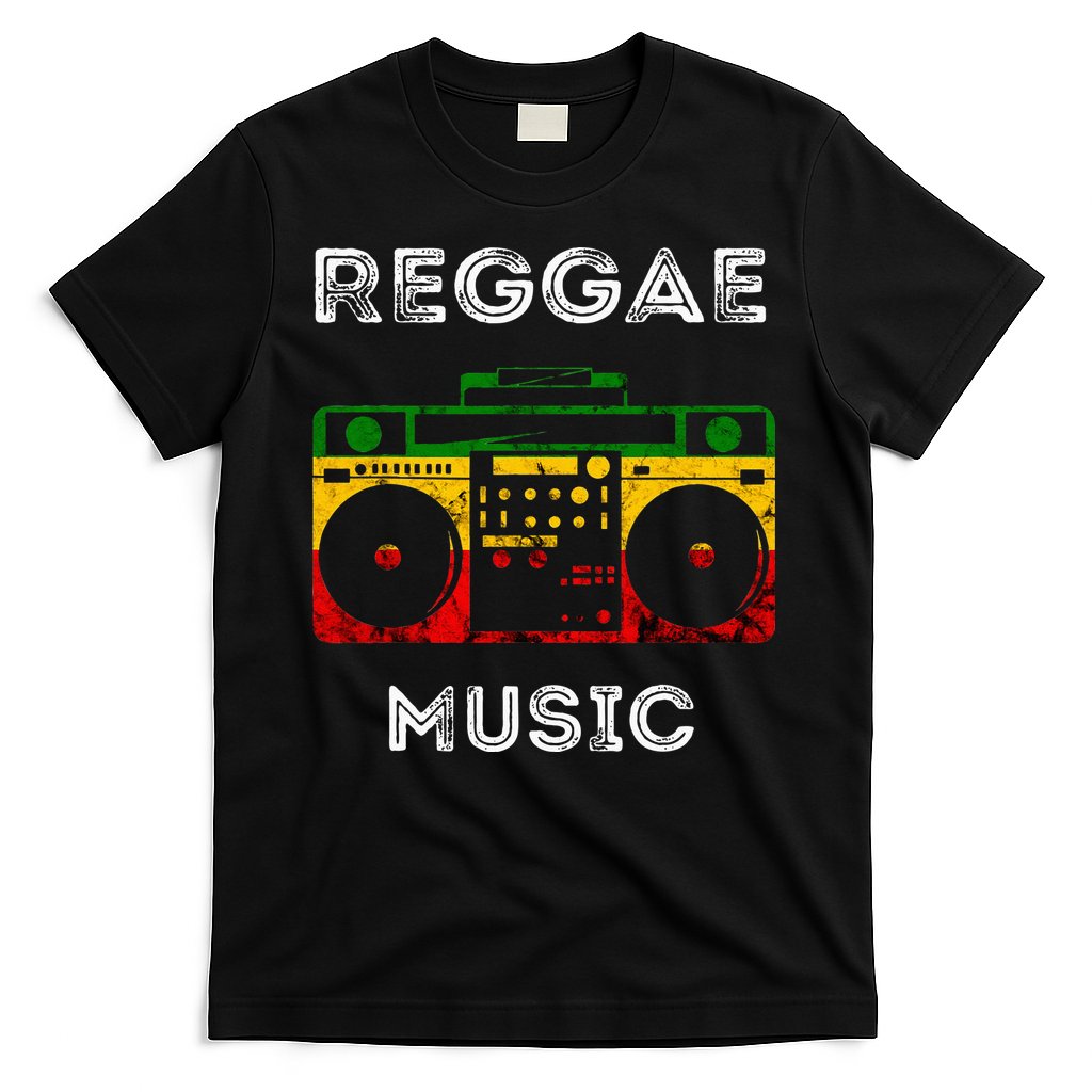 Reggae Music Musicbox Boombox Rastafari Roots Rasta Reggae T-Shirt