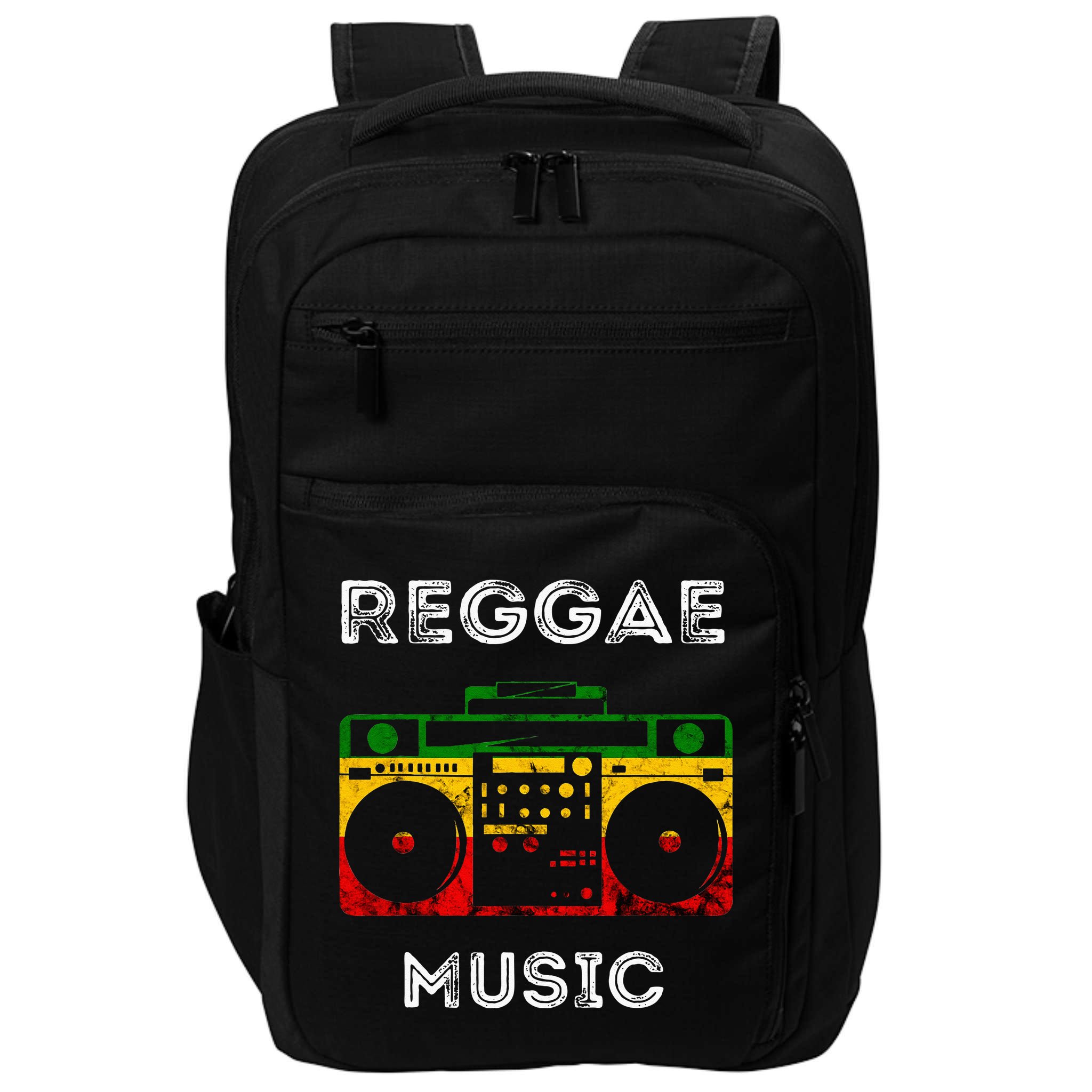Reggae Music Musicbox Boombox Rastafari Roots Rasta Reggae Impact Tech Backpack