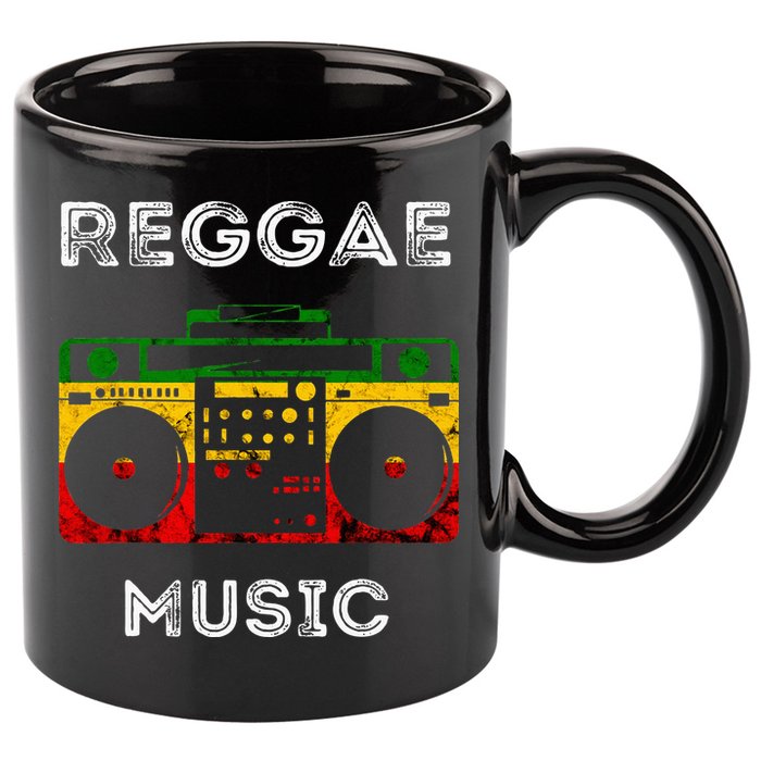 Reggae Music Musicbox Boombox Rastafari Roots Rasta Reggae 11oz C Handle Ceramic Mug