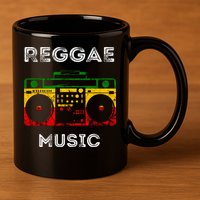 Reggae Music Musicbox Boombox Rastafari Roots Rasta Reggae 11oz C Handle Ceramic Mug