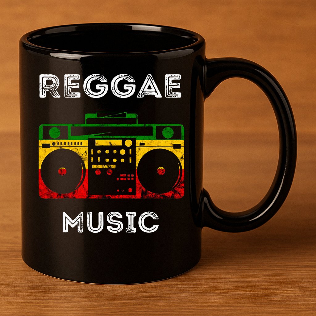 Reggae Music Musicbox Boombox Rastafari Roots Rasta Reggae 11oz C Handle Ceramic Mug