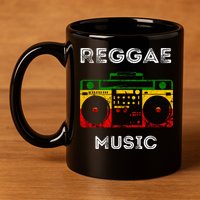 Reggae Music Musicbox Boombox Rastafari Roots Rasta Reggae 11oz C Handle Ceramic Mug