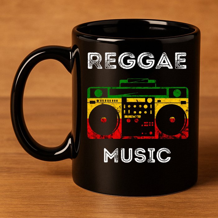 Reggae Music Musicbox Boombox Rastafari Roots Rasta Reggae 11oz C Handle Ceramic Mug