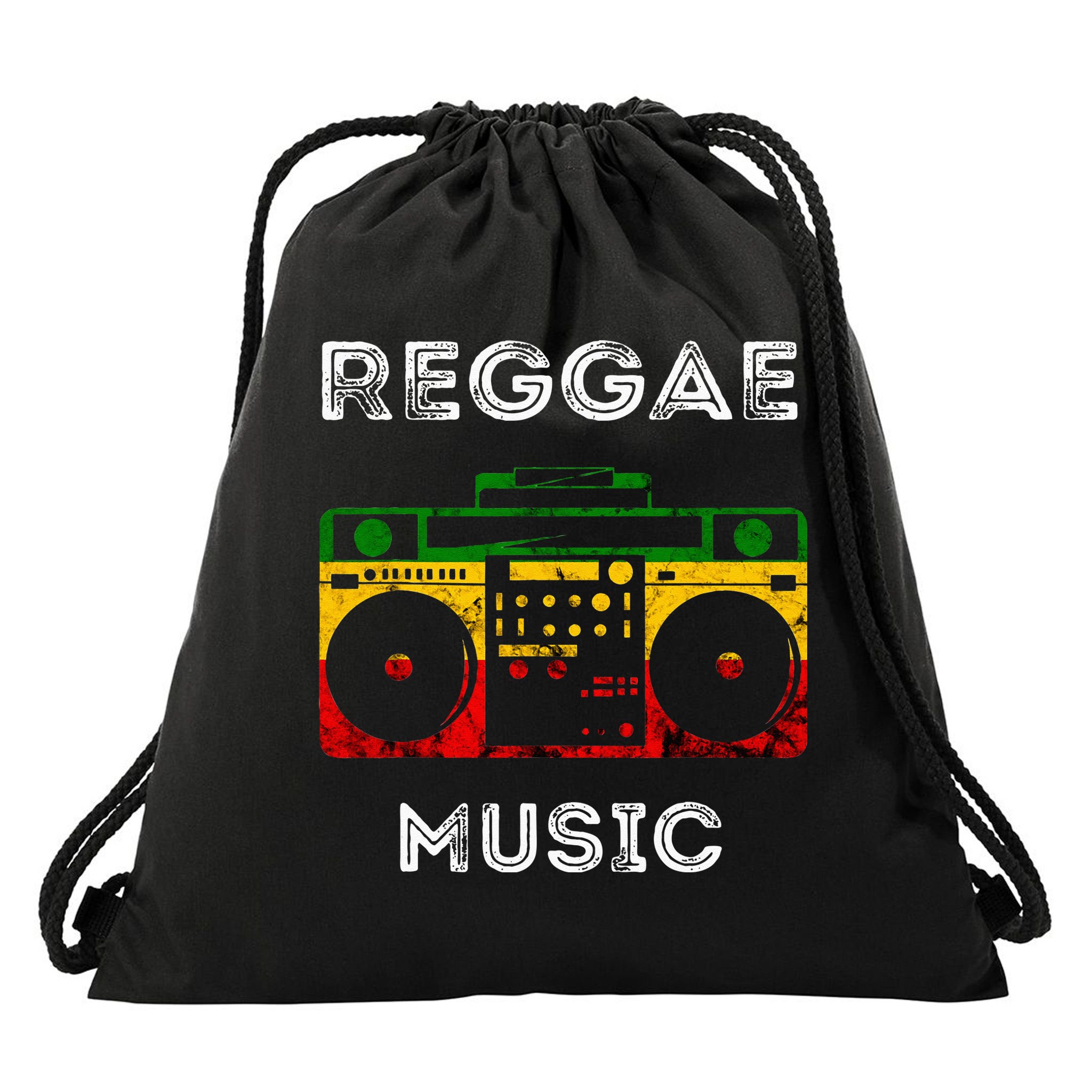 Reggae Music Musicbox Boombox Rastafari Roots Rasta Reggae Drawstring Bag