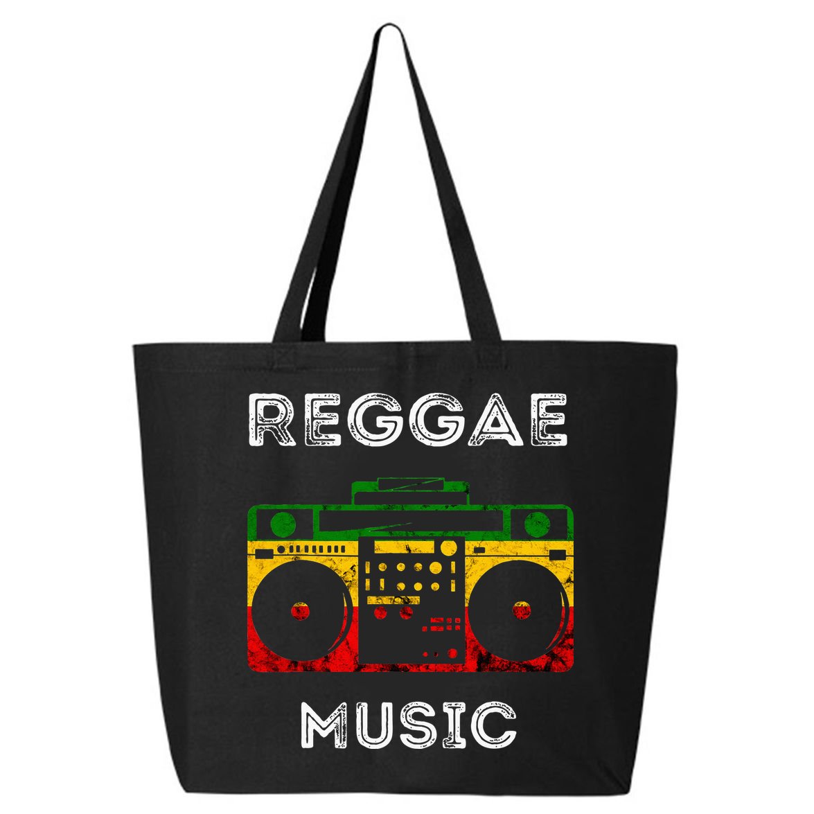 Reggae Music Musicbox Boombox Rastafari Roots Rasta Reggae 25L Jumbo Tote
