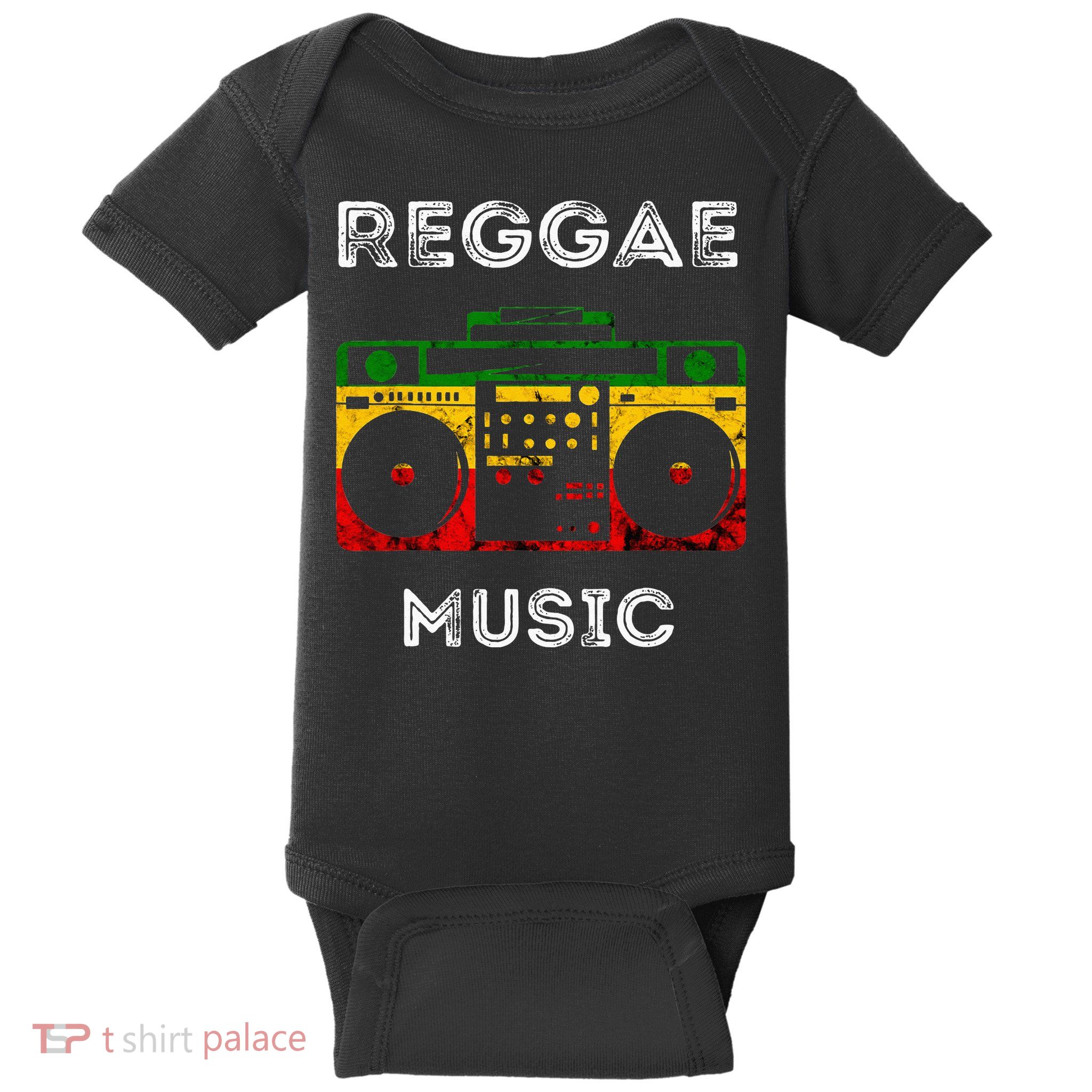 Reggae Music Musicbox Boombox Rastafari Roots Rasta Reggae Baby Bodysuit