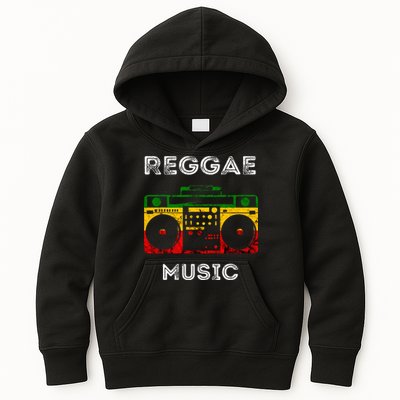 Reggae Music Musicbox Boombox Rastafari Roots Rasta Reggae Kids Hoodie