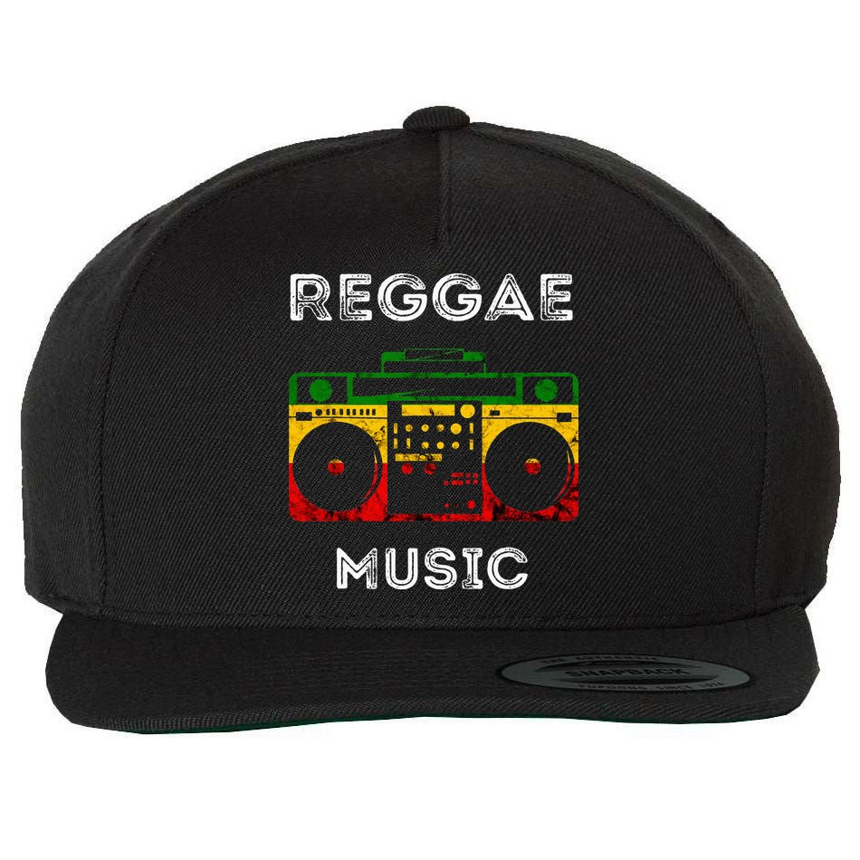 Reggae Music Musicbox Boombox Rastafari Roots Rasta Reggae Wool Snapback Cap
