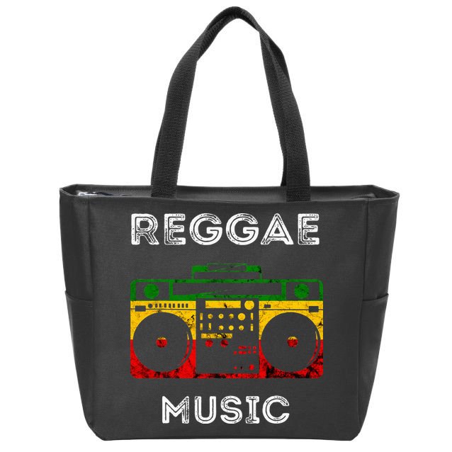 Reggae Music Musicbox Boombox Rastafari Roots Rasta Reggae Zip Tote Bag