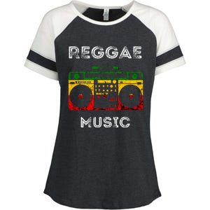 Reggae Music Musicbox Boombox Rastafari Roots Rasta Reggae Enza Ladies Jersey Colorblock Tee