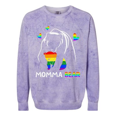 Rainbow Mamy Mama Bear Hug Love Support Parent Lgbt Pride Colorblast Crewneck Sweatshirt