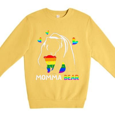 Rainbow Mamy Mama Bear Hug Love Support Parent Lgbt Pride Premium Crewneck Sweatshirt