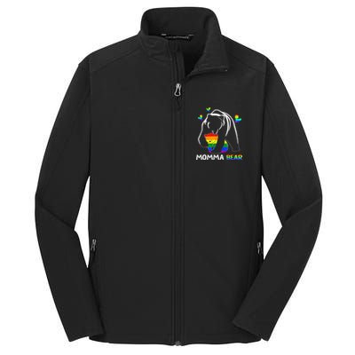 Rainbow Mamy Mama Bear Hug Love Support Parent Lgbt Pride Core Soft Shell Jacket